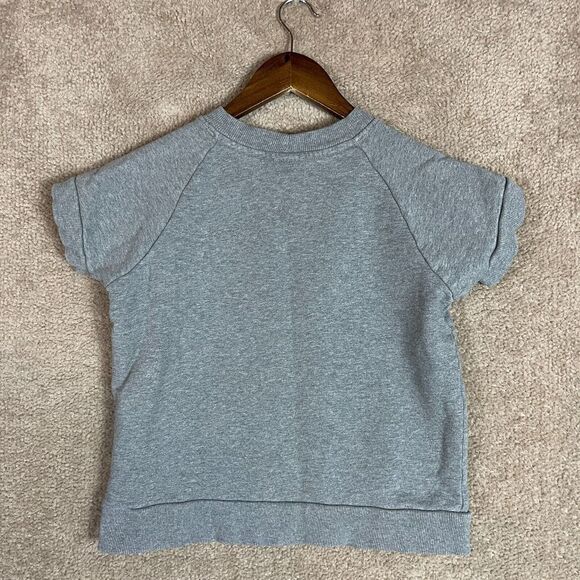 Hanna Andersson Sloth Sweatshirt Girls 140 10 Gray Short Sleeve Terry Crewneck - Picture 7 of 7